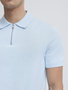 Stilvolles Kurzarm Strickpoloshirt Einfarbig Casual
