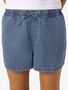 Denimshorts Elastischer Bund Seitentaschen Unifarben