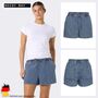Denimshorts Elastischer Bund Seitentaschen Unifarben