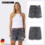 Denimshorts Mid Waist Denim Sommer Rei�verschluss Casual