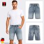 Stone Washed Shorts Eingrifftaschen Rei�verschluss Modern