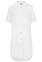 Kurzarmkleid Krempel�rmel Einfarbig Knopfleiste Modern