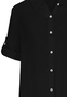 Kurzarmkleid Krempel�rmel Einfarbig Knopfleiste Modern