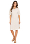 Kurzarmkleid Krempel�rmel Einfarbig Knopfleiste Modern 
