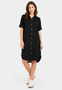 Kurzarmkleid Krempel�rmel Einfarbig Knopfleiste Modern
