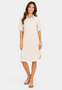 Kurzarmkleid Krempel�rmel Einfarbig Knopfleiste Modern