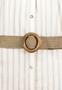 Gestreiftes Maxikleid G�rtel Knopfleiste V-Ausschnitt