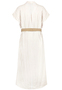 Gestreiftes Maxikleid G�rtel Knopfleiste V-Ausschnitt