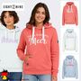 Sweat Hoodie Kapuze Spruchdruck Kordelzug Langarm