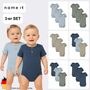 Body 3er-Set Henley Ausschnitt Druckknopf Kurzarm Bequem
