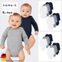 Langarmbodys 6er-Set Druckknopf Rundhalsausschnitt 
