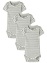 Bequemer Kurzarmbody Druckkn�pfen 3er-Set Gestreift