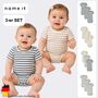 Bequemer Kurzarmbody Druckkn�pfen 3er-Set Gestreift