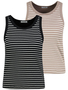 Gestreiftes �rmelloses Tanktop 2er-Set Rundhalsausschnitt