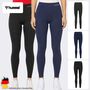 Sportleggings Hoher Schnitt Elastischer Bund Einfarbig
