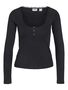 Langarmshirt Henley Ausschnitt Knopfverschluss Stilvoll