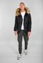 Wattierte Jacke Durchgehender Rei�verschluss Unifarben