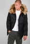 Wattierte Jacke Durchgehender Rei�verschluss Unifarben