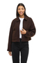 Kurzjacke Rei�verschluss Unifarben Langarm Elegant