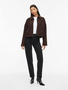 Kurzjacke Rei�verschluss Unifarben Langarm Elegant