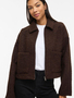 Kurzjacke Rei�verschluss Unifarben Langarm Elegant