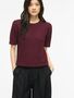 Kurzarmshirt Strickstruktur Rippb�ndchen Rundhals Modern