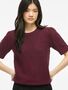 Kurzarmshirt Strickstruktur Rippb�ndchen Rundhals Modern