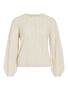Langarm Strickpullover Rundhals Lochmuster Unifarben