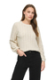 Langarm Strickpullover Rundhals Lochmuster Unifarben