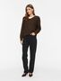 Moderner Strickpullover V-Ausschnitt Rippb�ndchen Langarm
