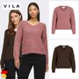 Moderner Strickpullover V-Ausschnitt Rippb�ndchen Langarm