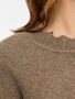 VILA Kurzes Strickkleid Rundhalsausschnitt Langarm Modisch