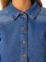 Stilvolle Jeansbluse Langarm Unifarben Knopfverschluss
