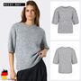 Kurzarm Strickpullover Rundhalsausschnitt Feinstrick