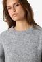 Kurzarm Strickpullover Rundhalsausschnitt Feinstrick