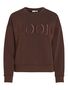Stylischer Pullover Rundhals Stickerei Unifarben Langarm