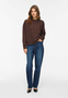 Stylischer Pullover Rundhals Stickerei Unifarben Langarm