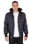 Pufferjacke Kapuze Rei�verschluss�rmeltasche Langarm 