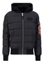 Pufferjacke Kapuze Rei�verschluss�rmeltasche Langarm 