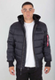 Pufferjacke Kapuze Rei�verschluss�rmeltasche Langarm 