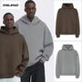 Unifarbener Kapuzenpullover K�ngurutasche Rippb�ndchen