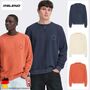 Bequemes Sweatshirt Rundhals Rippb�ndchen Unifarben