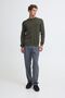 Unifarbener Strickpullover Rundhalsausschnitt Langarm