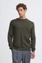Unifarbener Strickpullover Rundhalsausschnitt Langarm