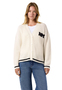 Modische Strickjacke Knopfleiste V-Ausschnitt Langarm