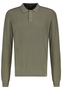 Eleganter Strickpullover Polokragen Knopfleiste Unifarben