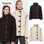 Teddyjacke Knopfverschluss Unifarben Modisches Design