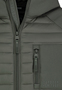 Modische Steppjacke Kapuze Rei�verschlusstaschen Einfarbig