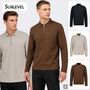 Lang�rmeliges Poloshirt Rei�verschluss Polokragen Casual