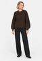 Strukturierter Strickpullover Rundhals Ballon�rmel